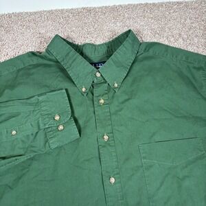 Harbor Bay Mens 4XLT Forest Green Button Down Shirt Long Sleeve Big Tall